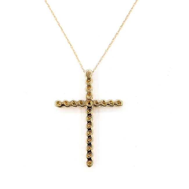 Pendant Cross W/Chain .50ctw Round Lab Grown Diamonds 14ky 1.25x.9" 2.54g 126070062