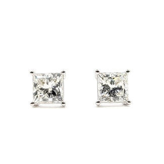 Earrings Stud 1.75ctw Princess Cut Lab Grown Diamonds 14kw 5.3mm 1.32g 126070063