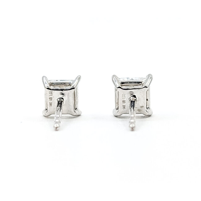 Earrings Stud 1.75ctw Princess Cut Lab Grown Diamonds 14kw 5.3mm 1.32g 126070063