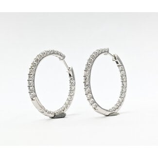 Earrings Hoop 2 Round Lab Grown Diamonds 14kw 1.1" 6.63g 126070070