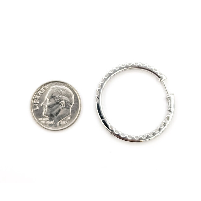Earrings Hoop 2ctw Round Lab Grown Diamonds 14kw 1.1" 6.63g 126070070