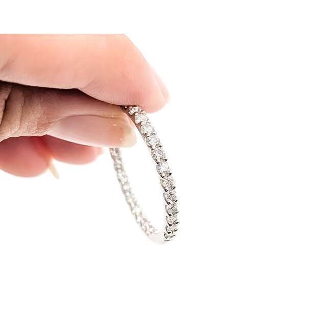 Earrings Hoop 2ctw Round Lab Grown Diamonds 14kw 1.1" 6.63g 126070070