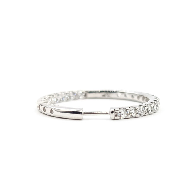 Earrings Hoop 2 Round Lab Grown Diamonds 14kw 1.1" 6.63g 126070070