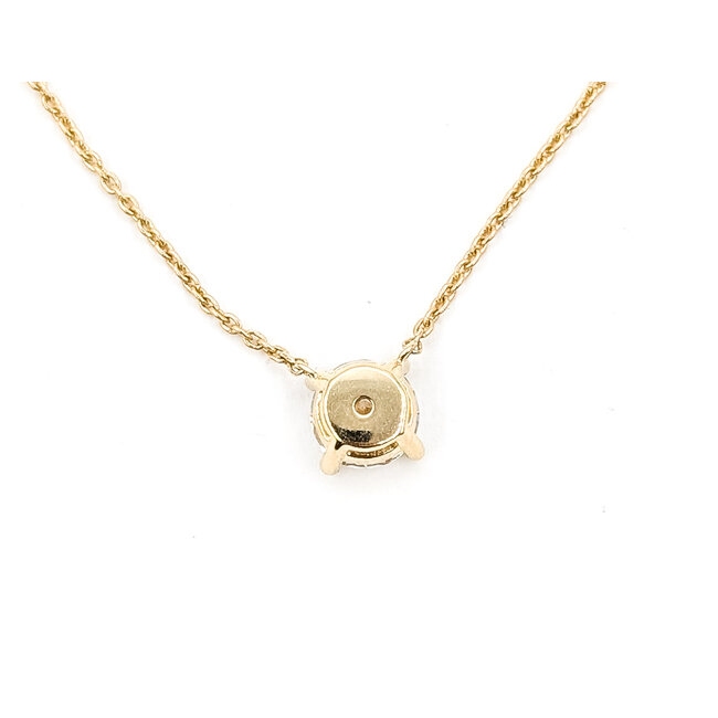 Necklace Solitaire 1ct Round Brilliant Cut Lab Grown Diamond 14ky 6.5mm 18" 2.75g 126070073