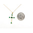 Pendant Cross .45ctw Green Emerald 10ky 18" 1.17g 126070068