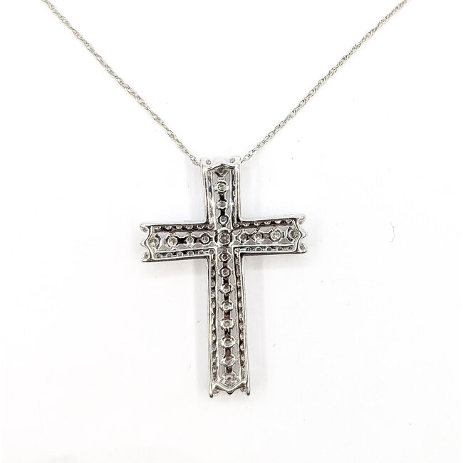 Pendant Cross 1.25ctw Round Lab Grown Diamonds 10kw 1.25x.9" 2.93g 126070067