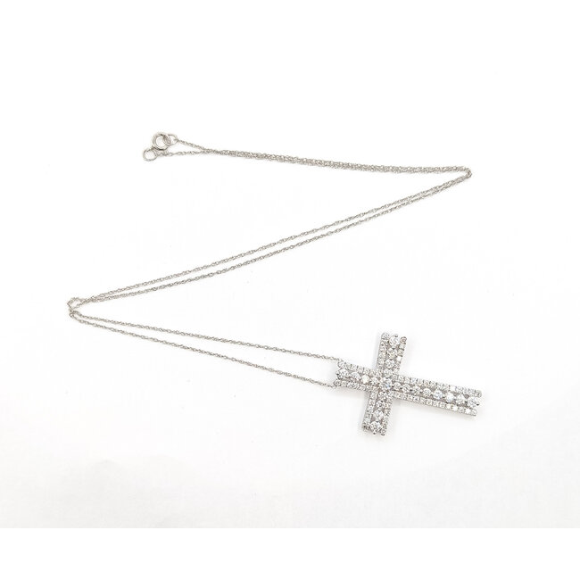 Pendant Cross 1.25ctw Round Lab Grown Diamonds 10kw 1.25x.9" 2.93g 126070067