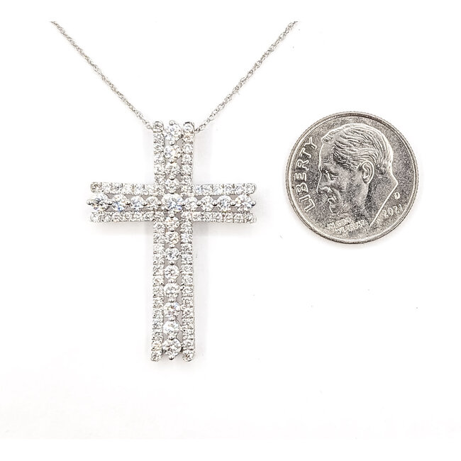 Pendant Cross 1.25ctw Round Lab Grown Diamonds 10kw 1.25x.9" 2.93g 126070067