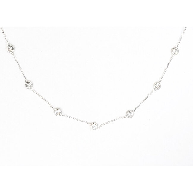Necklace By-The-Yard 3ctw Round Lab Grown Diamond 14kw 5mm 18" 5.18g 126070060