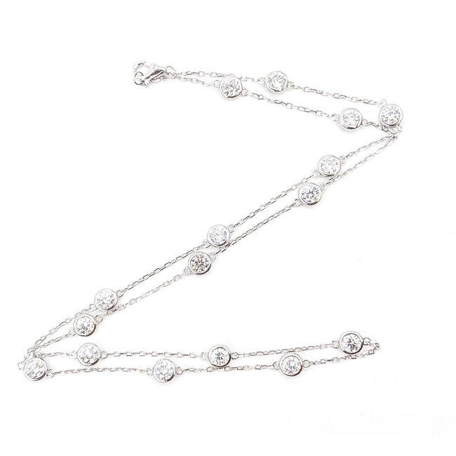 Necklace By-The-Yard 3ctw Round Lab Grown Diamond 14kw 5mm 18" 5.18g 126070060
