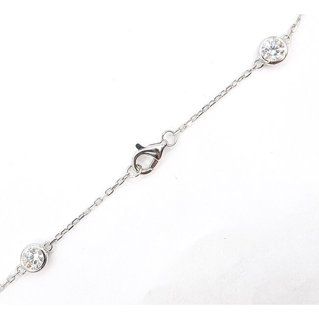 Necklace By-The-Yard 3ctw Round Lab Grown Diamond 14kw 5mm 18" 5.18g 126070060