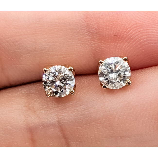 Earrings Stud 1.0ctw Round Lab Grown Diamond 14ky 5mm .96g 126070061