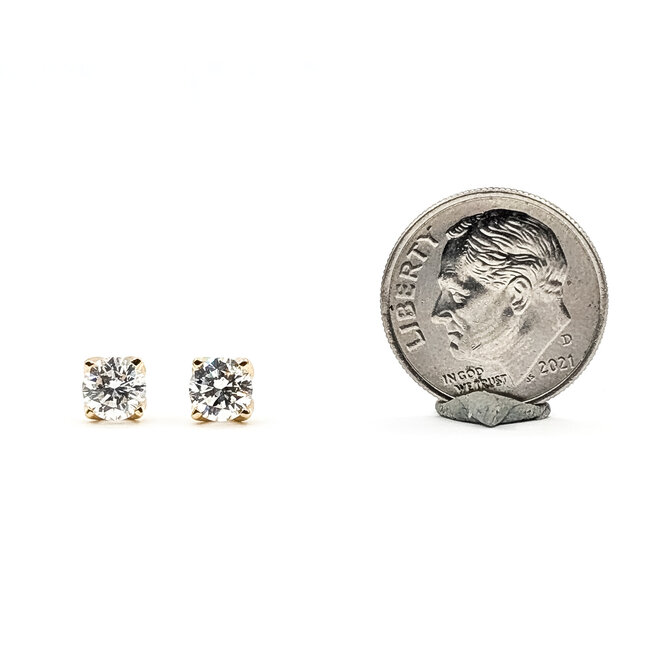 Earrings Stud 1.0ctw Round Lab Grown Diamond 14ky 5mm .96g 126070061