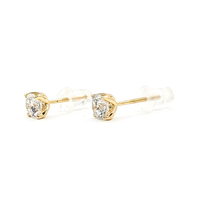 Earrings Stud 1.0ctw Round Lab Grown Diamond 14ky 5mm .96g 126070061