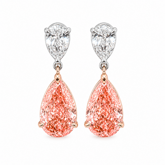 Earrings Stud Drop 7.85ctw Pear Shape Lab Grown Diamonds 14ktt .9x.3" 4.73g 126070071