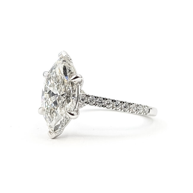 Ring Engagement 3ct Marquise Lab Grown Diamond IGI: LG774635225 .26ctw Near Colorless Lab Grown Diamonds 14kw 1.85mm Sz7 4.31g 126070049