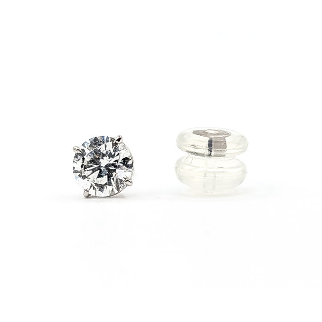Earrings Stud 1ctw Round Lab Grown Diamond 14kw 5.1mm .95g 126070059