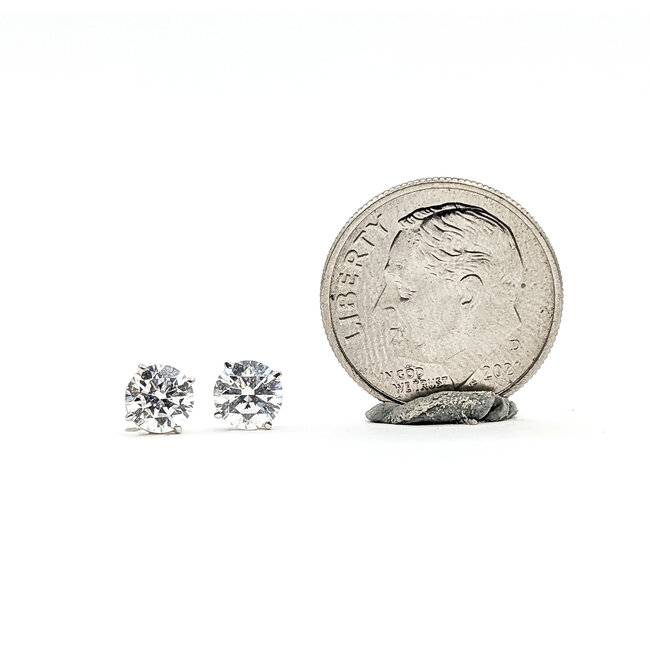 Earrings Stud 1ctw Round Lab Grown Diamond 14kw 5.1mm .95g 126070059
