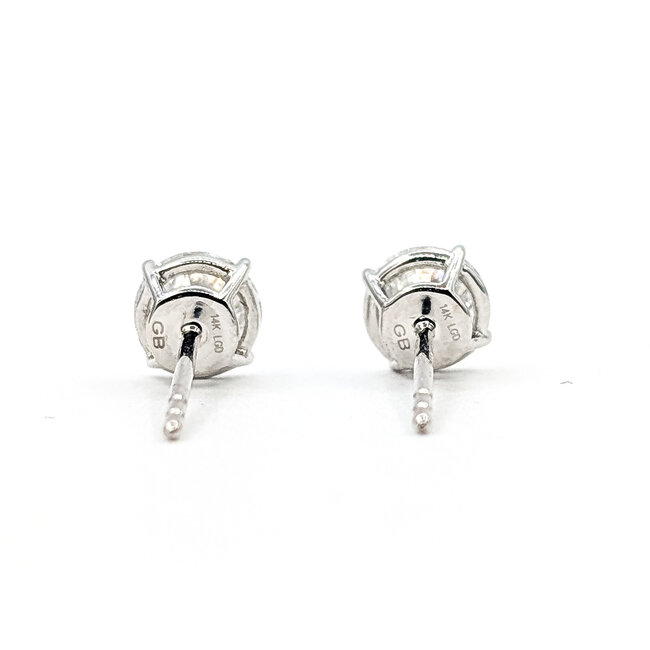Earrings Stud 1ctw Round Lab Grown Diamond 14kw 5.1mm .95g 126070059