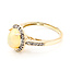 Ring Halo Milgrain .26ctw Round Diamonds 1.25ct White Opal 14ky 2.2mm Sz7 3.3g 126070052