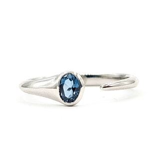 Ring Solitaire Open Design 0.25 London Blue Topaz 10kw 2.2mm Sz7 2.02g 126070034