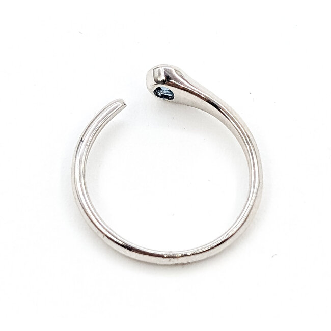 Ring Solitaire Open Design 0.25 London Blue Topaz 10kw 2.2mm Sz7 2.02g 126070034