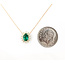 Pendant Halo W/Chain .20ctw Round Diamonds .50ct Green Emerald 10ky 10x8mm 18" 1g 126070046