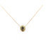 Pendant Halo W/Chain .20ctw Round Diamonds .50ct Green Emerald 10ky 10x8mm 18" 1g 126070046