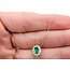 Pendant Halo W/Chain .20ctw Round Diamonds .50ct Green Emerald 10ky 10x8mm 18" 1g 126070046
