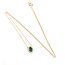 Pendant Halo W/Chain .20ctw Round Diamonds .50ct Green Emerald 10ky 10x8mm 18" 1g 126070046