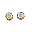 Earrings Stud Circle 0.38ctw Round Diamonds 1.50ctw Rainbow Sapphire 14ky 12mm 2.06g 126040082