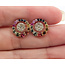 Earrings Stud Circle 0.38ctw Round Diamonds 1.50ctw Rainbow Sapphire 14ky 12mm 2.06g 126040082