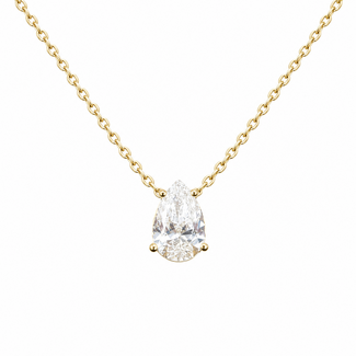 Necklace Pendant/Necklace .75ct Pear Shape Lab Grown Diamonds 14ky 8x6mm 18" 2.03g 126070074