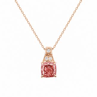 Pendant Drop 1.00ctw Cushion & Round Lab Grown Diamonds 14kr 11x5.5mm 18" 1.12g 126070072