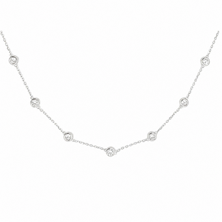 Necklace By-The-Yard 3ctw Round Lab Grown Diamond 14kw 5mm 18" 5.18g 126070060