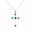 Pendant Cross .45ctw Green Emerald 10ky 18" 1.17g 126070068