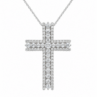 Pendant Cross 1.25ctw Round Lab Grown Diamonds 10kw 1.25x.9" 2.93g 126070067
