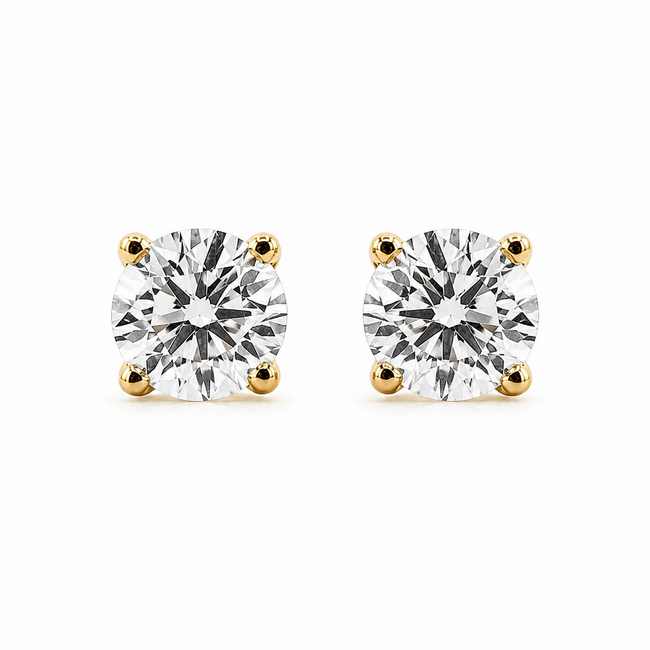 Earrings Stud 1.0ctw Round Lab Grown Diamond 14ky 5mm .96g 126070061