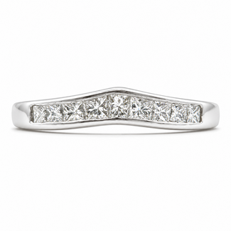 Ring Bridal Contour 0.25 Princess Cut Diamonds 14kw 2.75mm Sz7 2.81g 126070050