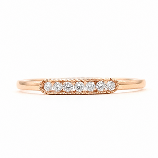 Ring 7-Stone Milgrain 0.08ctw Round Diamonds 14kr 1.4mm Sz7 1.05g 126070040