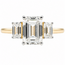 Ring Engagement 3-Stone 2ctw Emerald Lab Grown Diamonds 14ky 1.6mm Sz7 2.28g 126070023