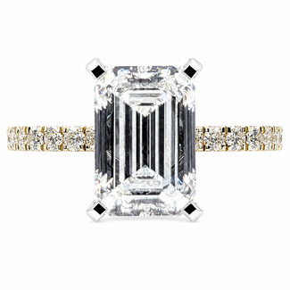 Ring Engagement 1.75ct Emerald Cut Lab Grown Diamond .25ctw Near Colorless Lab Grown Diamonds 14ky 1.75mm Sz7 2.75g 126070018
