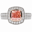 Ring Engagement Halo Milgrain .85ct Cushion Lab Grown Diamond .90ctw Near Colorless Lab Grown Diamonds 14kw 3.7mm Sz7 3.53g 126070014