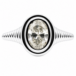 Ring Engagement Solitaire .75ct Oval Lab Grown Diamond 14kw 1.7mm Sz7 1.9g 126070012