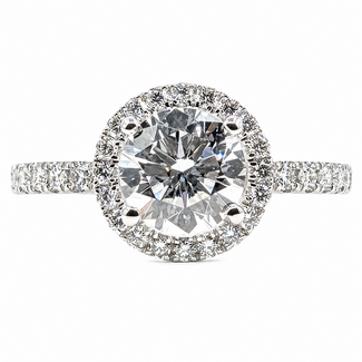 Ring Engagement Halo 1.50ct Round Brilliant Cut Lab Grown Diamond .50ctw Lab Grown Diamonds 14kw 2mm Sz7 3.69g 126070009