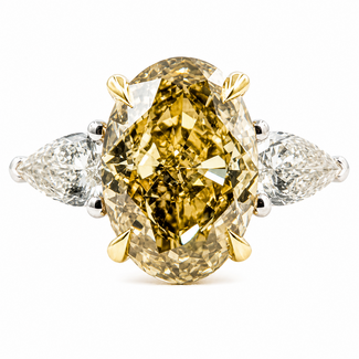 Ring Engagement 3-Stone 2ct Oval Lab Grown Diamond .50ctw Lab Grown Diamonds 14ktt 2.2mm Sz7 4.27g 126070006