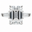 Ring Engagement 3-Stone 4ct Emerald Cut Lab Grown Diamond .75ctw Lab Grown Diamonds 14kw 1.75mm Sz7 4.56g 126070003