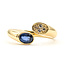 Ring Bypass Open Design .08ctw Round Diamonds .07ct Blue Sapphire 18ky 5mm Sz7 6.34g 126070042