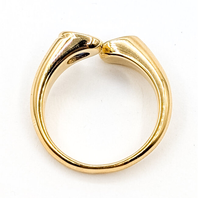 Ring Bypass Open Design .08ctw Round Diamonds .07ct Blue Sapphire 18ky 5mm Sz7 6.34g 126070042