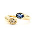 Ring Bypass Open Design .08ctw Round Diamonds .07ct Blue Sapphire 18ky 5mm Sz7 6.34g 126070042
